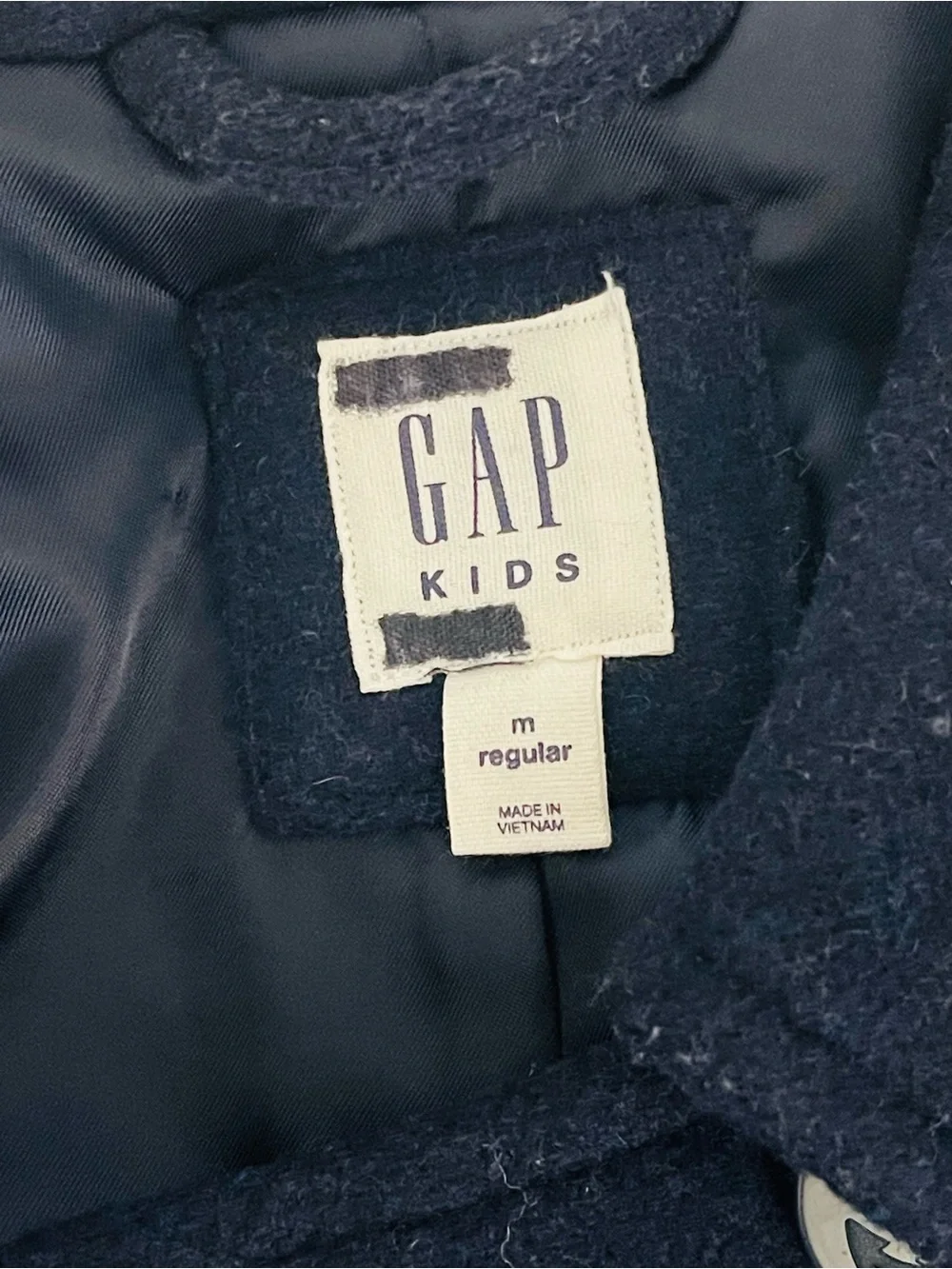 GAP Girls Navy Double-Breasted Pea Coat with Flap Pockets
